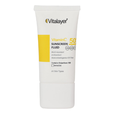 ویتالایر ضد آفتاب فلوئید بی رنگ SPF50 حاوی ویتامین سی 40 میل